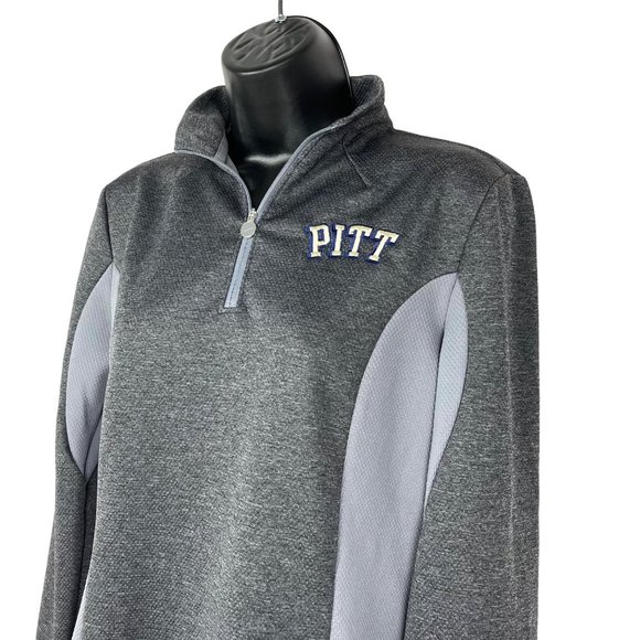 Nike University of Pittsburgh Women's Dri Fit Quarter Zip Jacket Gray Sz Medium - Picture 2 of 10